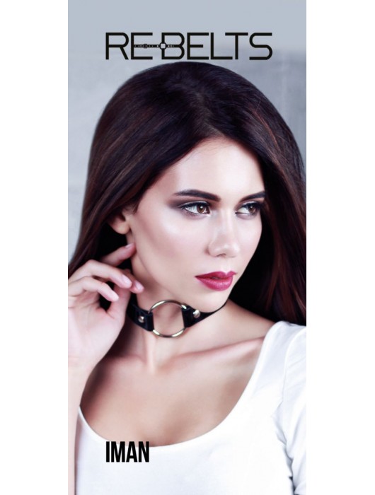 Чёрный чокер-кляп Iman Black - Rebelts - купить с доставкой в Нижнем Тагиле