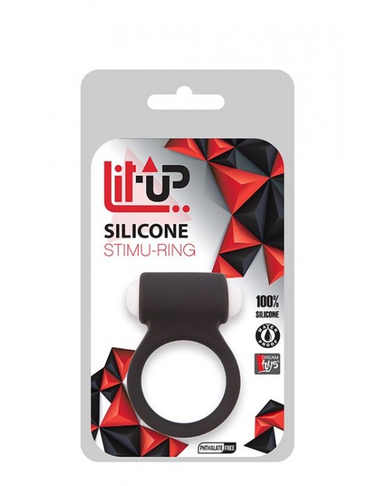 Чёрное эрекционное виброкольцо LIT-UP SILICONE STIMU RING 3 BLACK - Dream Toys - в Нижнем Тагиле купить с доставкой