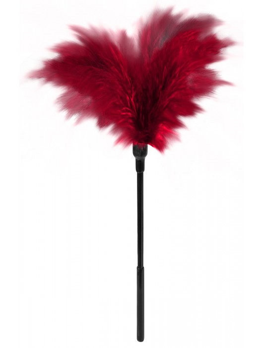 Пластиковая метелочка с красными пёрышками Small Feather Tickler - 32 см. - Blush Novelties - купить с доставкой в Нижнем Тагиле
