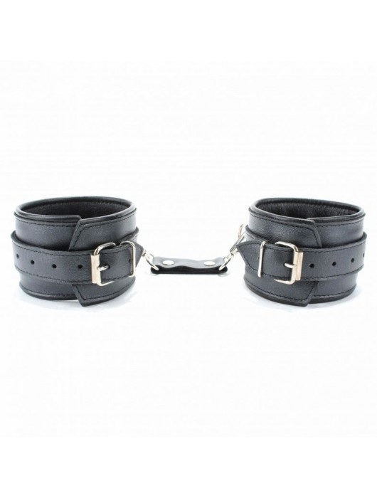 Наручники из гладкой кожи - БДСМ Арсенал - купить с доставкой в Нижнем Тагиле