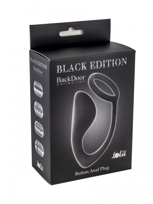 Чёрное эрекционное кольцо с анальной пробкой Button Anal Plug - Lola Games - в Нижнем Тагиле купить с доставкой