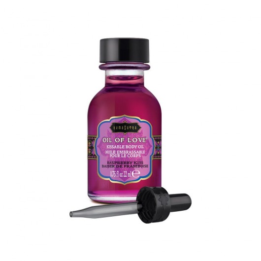 Масло для ласк с ароматом малины Oil of Love Raspberry Kiss - 22 мл. - Kama Sutra - купить с доставкой в Нижнем Тагиле