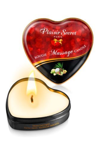Массажная свеча с ароматом экзотических фруктов Bougie Massage Candle - 35 мл. - Plaisir Secret - купить с доставкой в Нижнем Тагиле