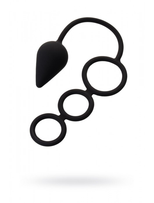 Тройное эрекционное кольцо с анальным хвостом Drop M-size - Erotist Adult Toys - в Нижнем Тагиле купить с доставкой
