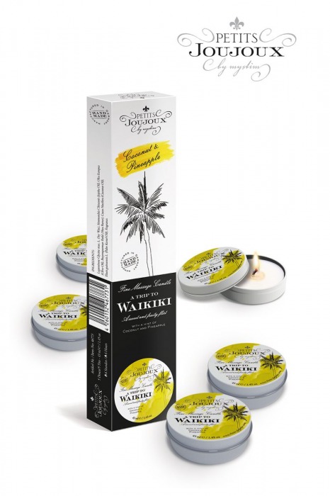 Набор из 5 свечей Petits Joujoux Waikiki Beach с ароматом кокоса и ананаса - MyStim - купить с доставкой в Нижнем Тагиле