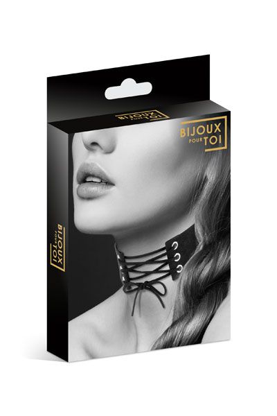 Оригинальный ошейник-чокер со шнуровкой - Bijoux Pour Toi - купить с доставкой в Нижнем Тагиле