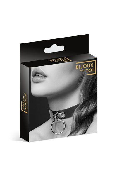 Узенький ошейник из полиуретана с кольцом - Bijoux Pour Toi - купить с доставкой в Нижнем Тагиле