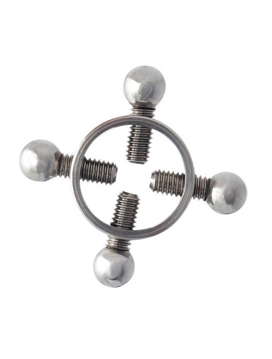 Серебристые зажимы для сосков на винтах - ToyFa - купить с доставкой в Нижнем Тагиле