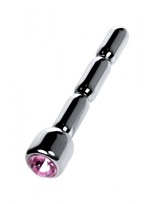 Серебристый уретральный плаг со стразом - 7 см. - ToyFa - купить с доставкой в Нижнем Тагиле