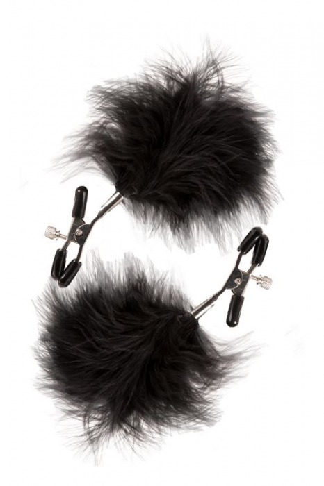 Зажимы для сосков с пухом FEATHERED NIPPLE CLAMPS - Blush Novelties - купить с доставкой в Нижнем Тагиле