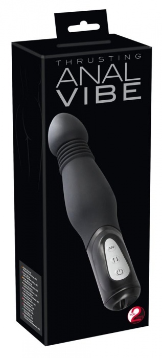 Чёрный анальный вибратор Thrusting Anal Vibe - 23,5 см. - Orion
