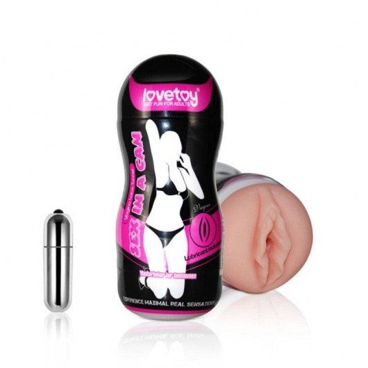 Мастурбатор-вагина Sex In A Can Vibra Vagina Tunnel - Lovetoy - в Нижнем Тагиле купить с доставкой