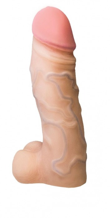 Реалистичная насадка с мошонкой REAL Standard - 15,5 см. - LOVETOY (А-Полимер) - купить с доставкой в Нижнем Тагиле