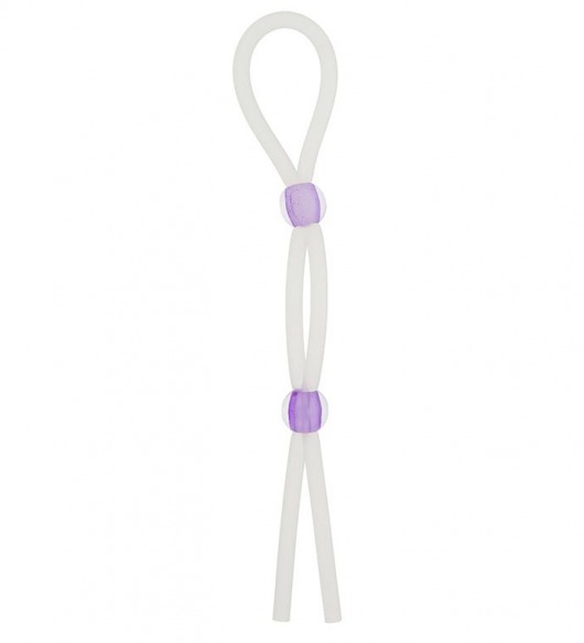 Прозрачное эрекционное кольцо-лассо SILICONE LASSO COCK RING DUAL BEADS - NMC - в Нижнем Тагиле купить с доставкой
