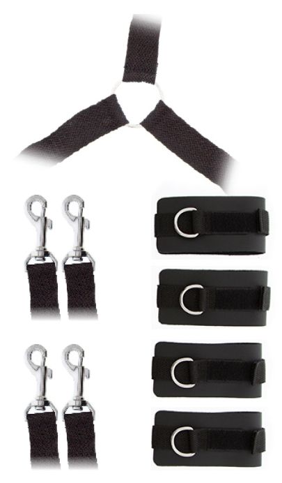 Комплект наручников и поножей LUXURIOUS BED RESTRAINT CUFF SET - Blush Novelties - купить с доставкой в Нижнем Тагиле