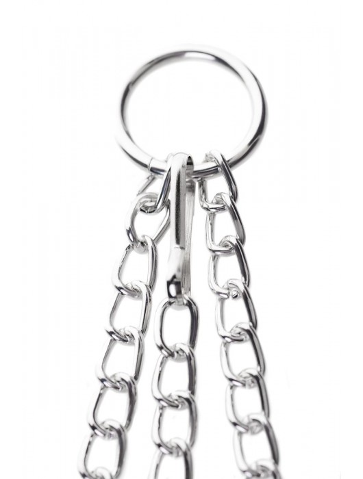 Серебристо-чёрные зажимы для сосков с кольцом для пениса TOYFA Metal - ToyFa - купить с доставкой в Нижнем Тагиле