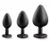 Набор черных анальных пробок с красным кристаллом-сердечком Bling Plugs Training Kit - Blush Novelties - купить с доставкой в Нижнем Тагиле