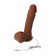 Коричневый вибратор-реалистик на присоске с пультом ДУ - 21 см. - ToyFa
