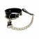Черный ошейник с поводком из эко-кожи - БДСМ Арсенал - купить с доставкой в Нижнем Тагиле
