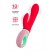 Красный вибратор с клиторальным отростком Petunia - 19 см. - ToyFa купить в Нижнем Тагиле с доставкой в Orgasmix.ru Красный вибратор с клиторальным отростком Petunia - 19 см. - ToyFa